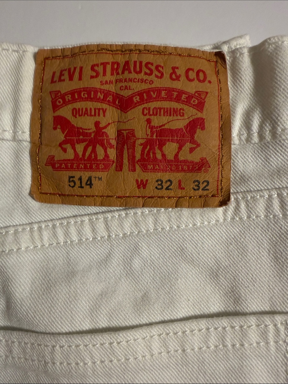 Levi's 514 Men's White Straight-Leg Jeans Stretch 32”X32” NWOT - Picture 7 of 11